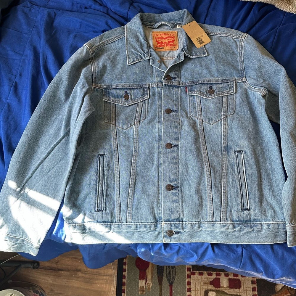 Levis Jacket Mens Large Blue Denim Jean Trucker  Jacket